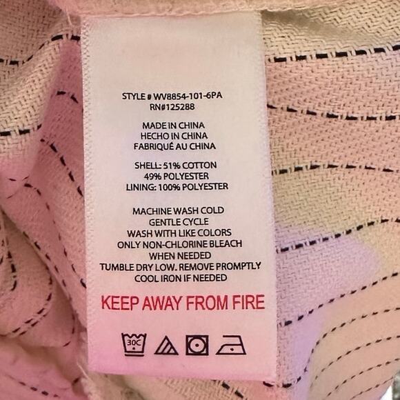 Jason Wu Ivory Pin-Striped Wide Leg Trouser Pants Womens Size 12 Resort Cotton - Picture 8 of 9